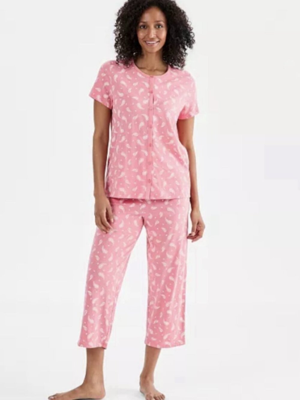 Charter Club Women's Pajama Set T-shirt & Pants Pink Size M 6238